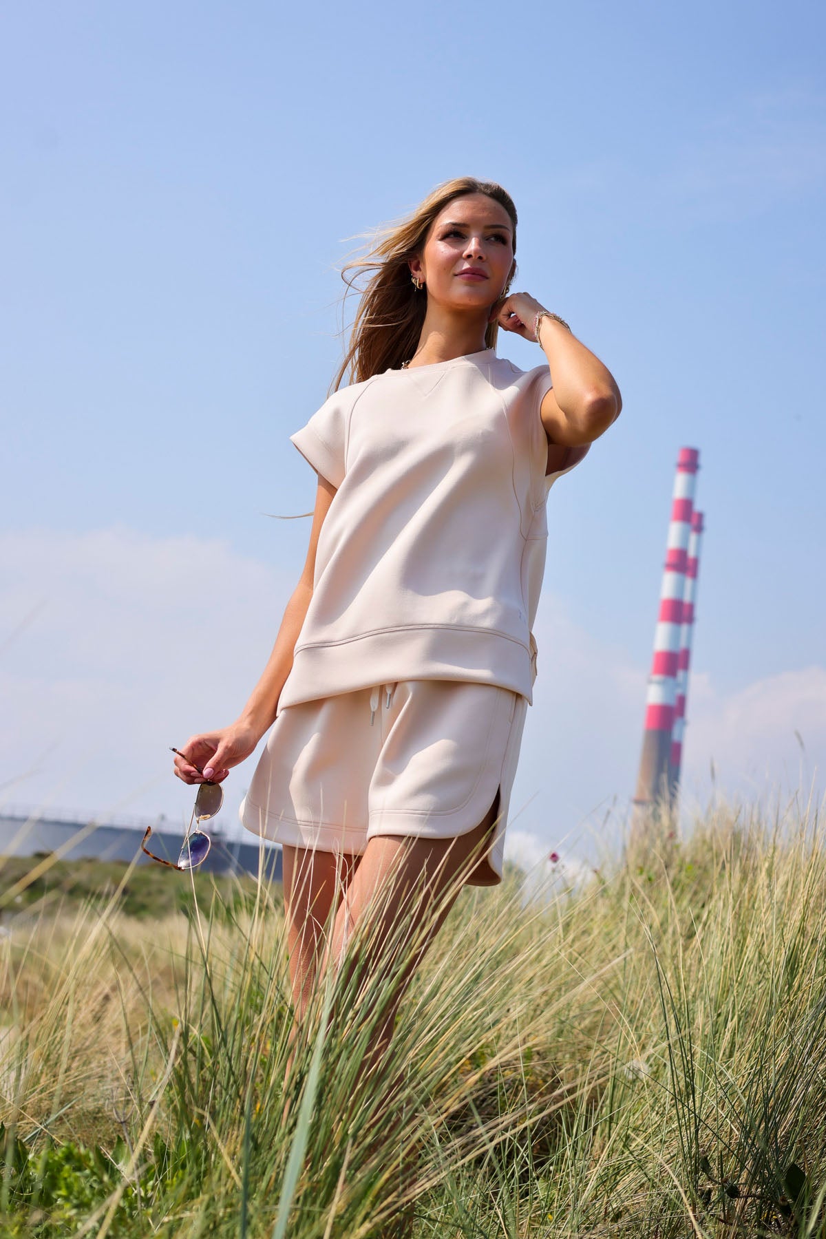 Harmony 25 Sweatshirt & Short Travel Set - Peach Sunset