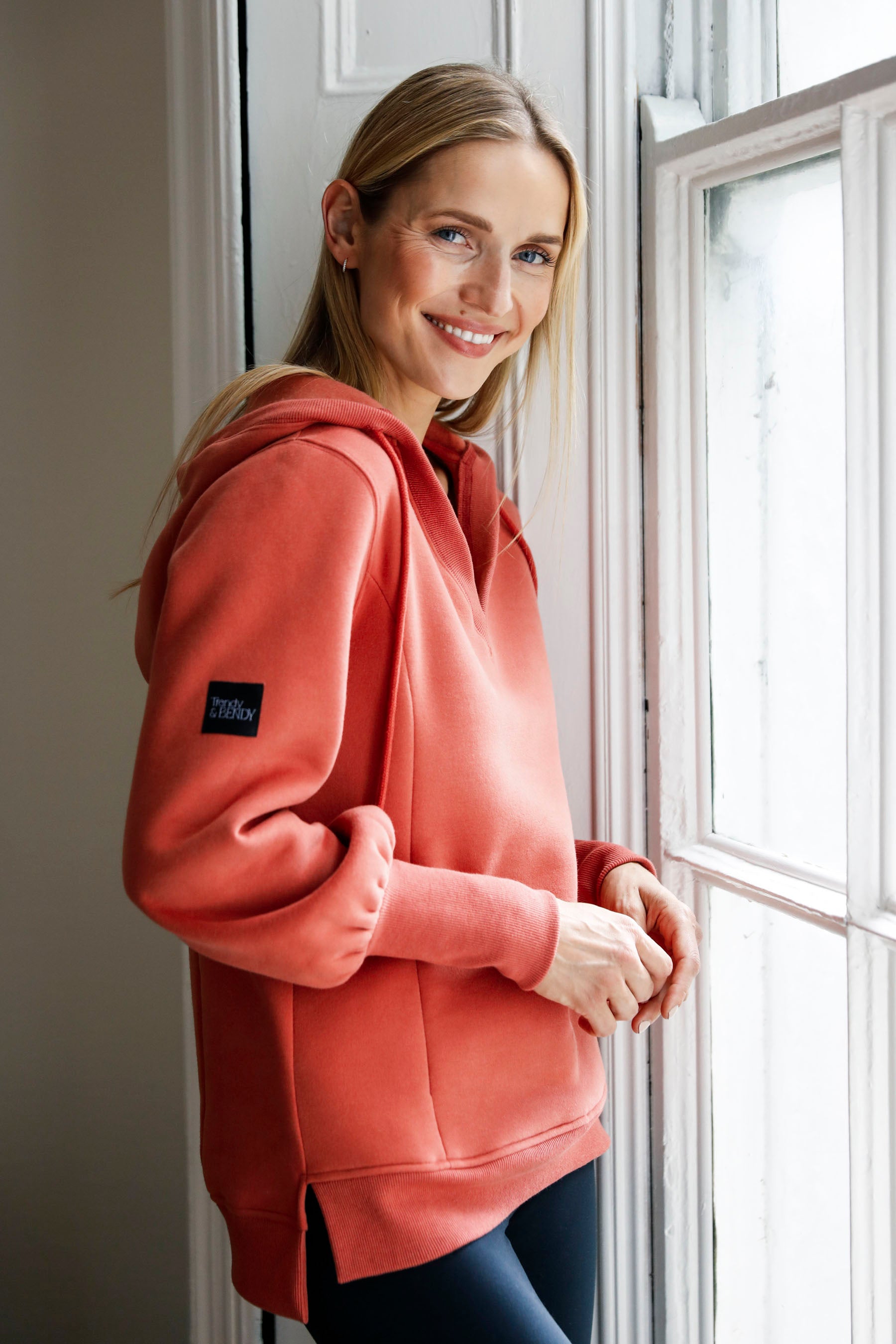 Trikona V-Neck Hooded Sweater in Cinnamon (Coming Soon)