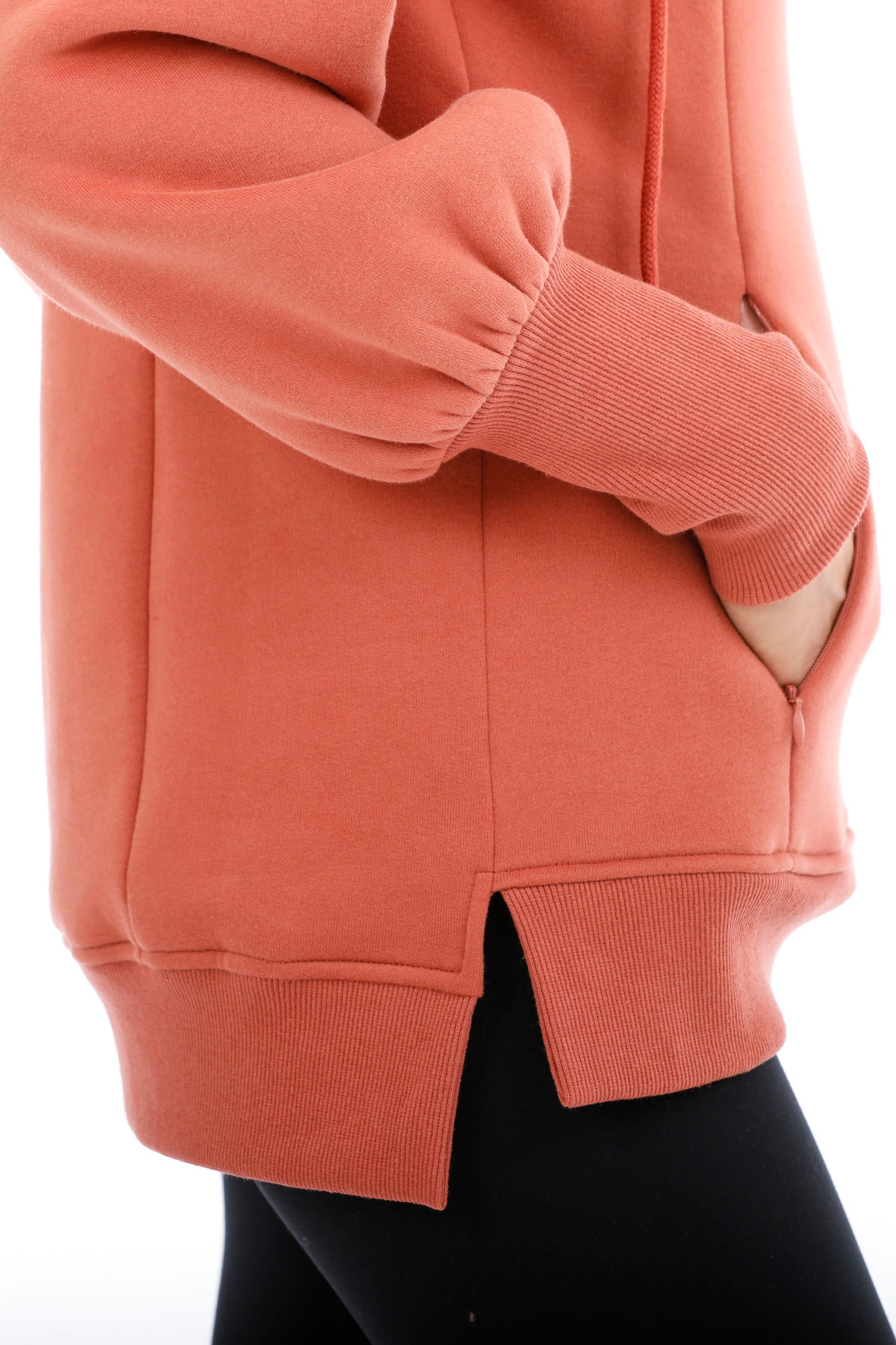 Trikona V-Neck Hooded Sweater in Cinnamon (Coming Soon)