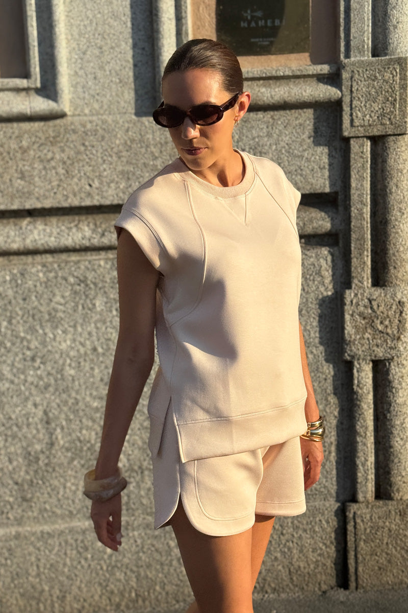 Harmony 25 Sweatshirt & Short Travel Set - Peach Sunset