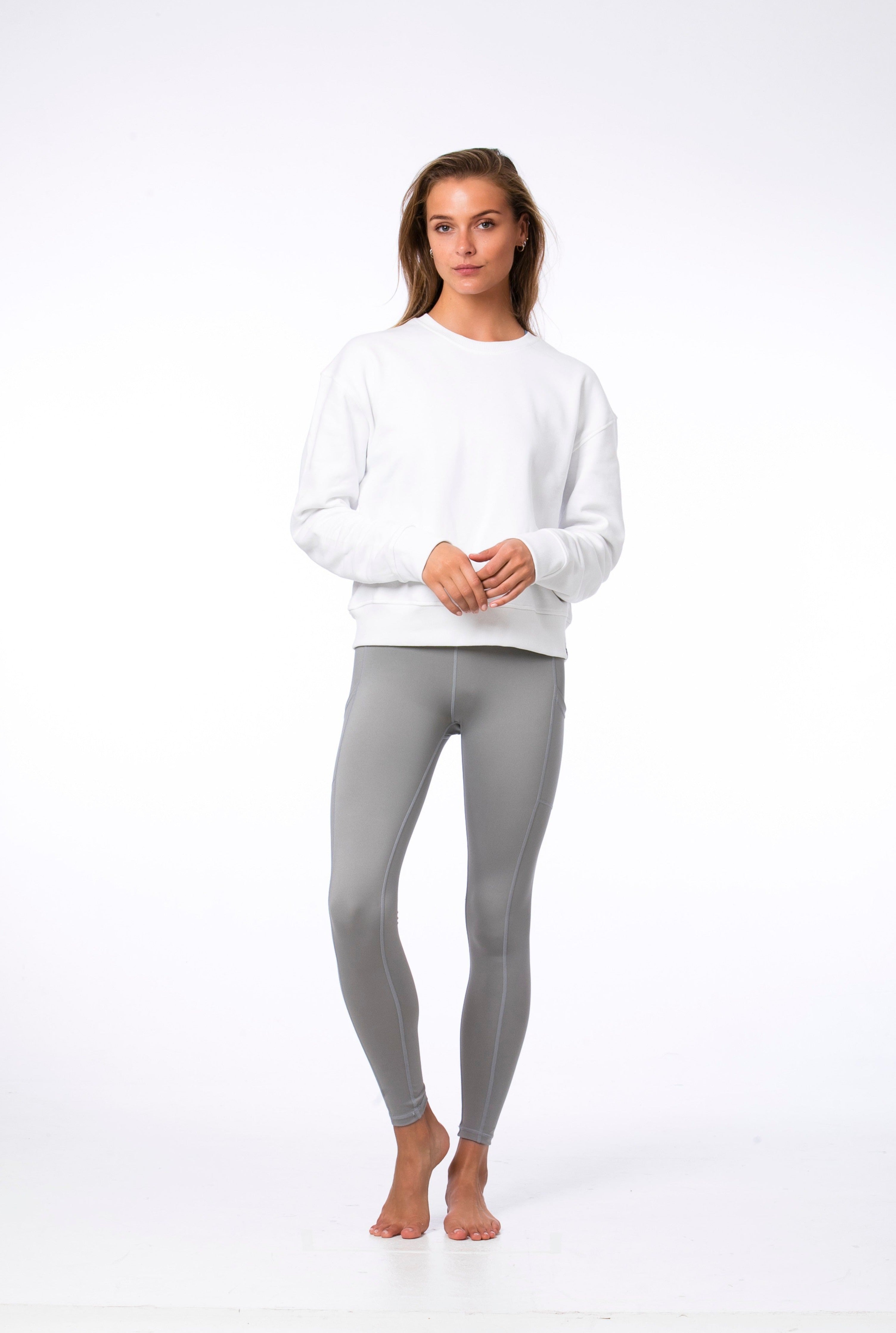 Chloe High-Waisted Pocket Legging - Cool Silver/ Grey