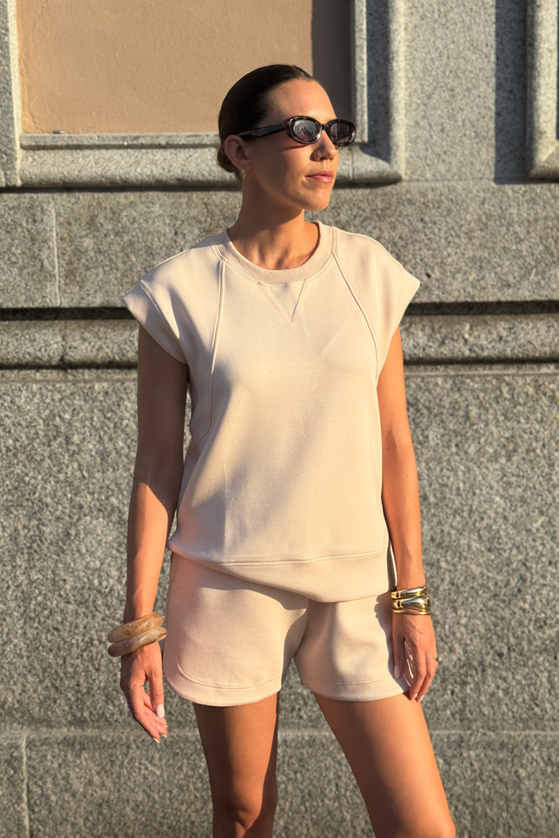 Harmony 25 Sweatshirt & Short Travel Set - Peach Sunset